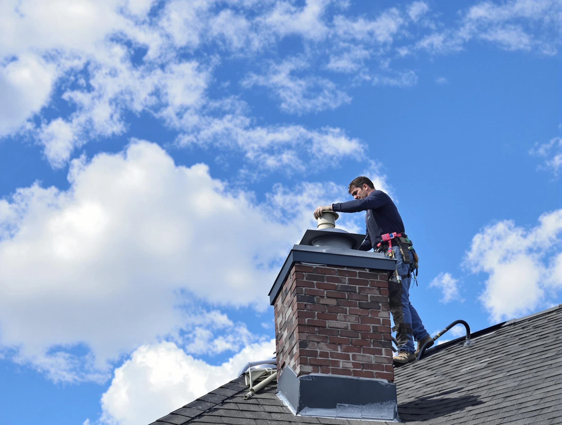 Lake of the Woods Chimney Sweep installing a sturdy chimney cap in Lake of the Woods, VA