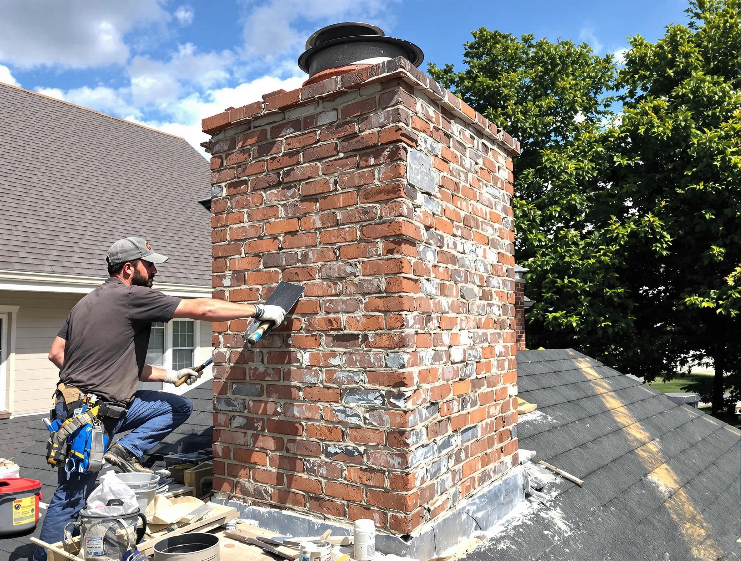 Completed chimney rebuild by Lake of the Woods Chimney Sweep in Lake of the Woods, VA