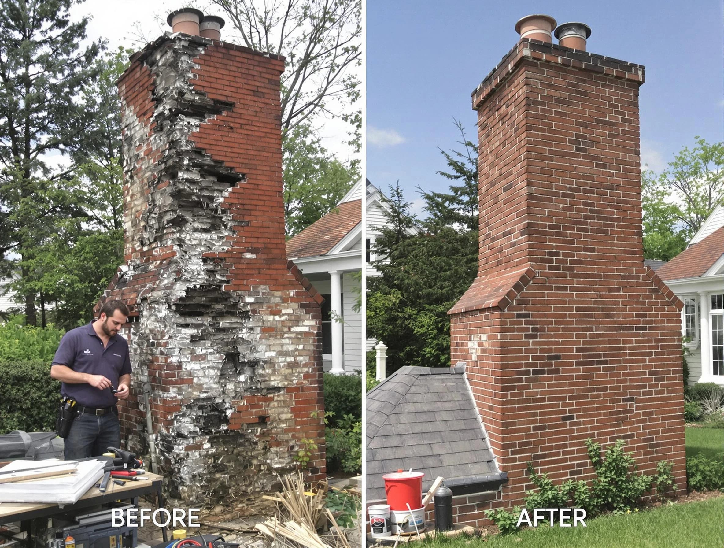 Lake of the Woods Chimney Sweep performing a full chimney restoration in Lake of the Woods, VA