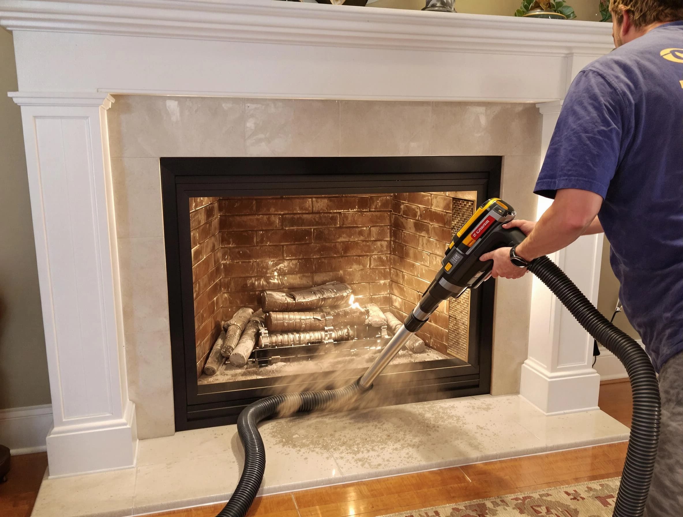 Fireplace cleaning performed by Lake of the Woods Chimney Sweep in Lake of the Woods, VA