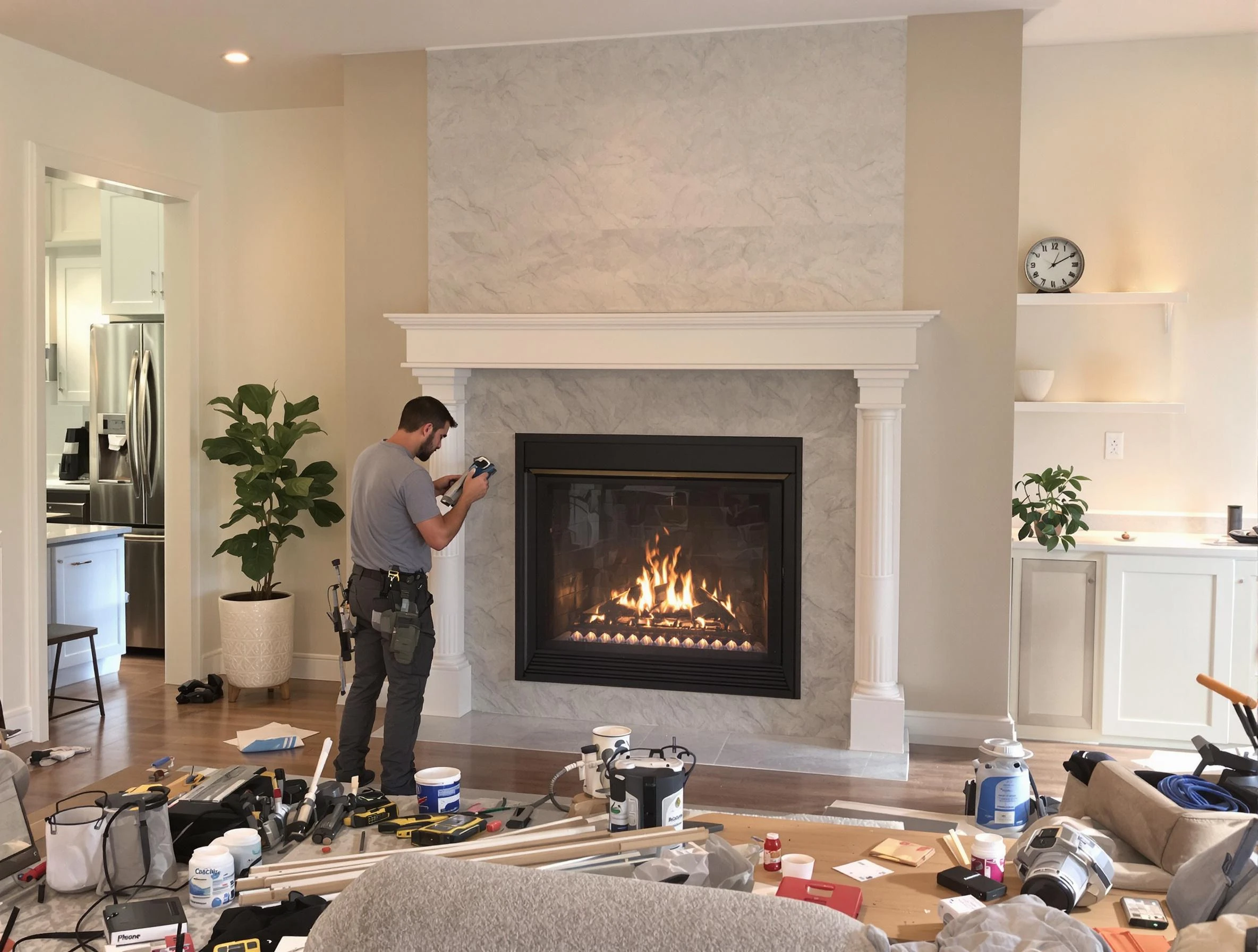 Newly installed fireplace by Lake of the Woods Chimney Sweep in Lake of the Woods, VA