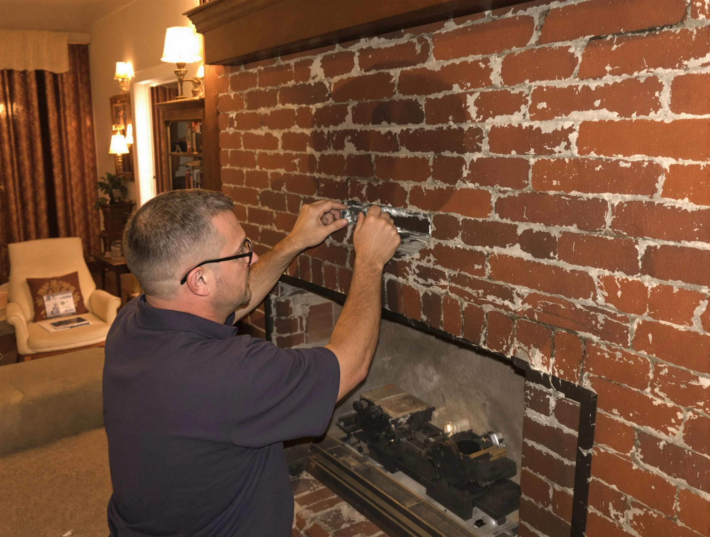 Lake of the Woods Chimney Sweep expert fixing a fireplace in Lake of the Woods, VA